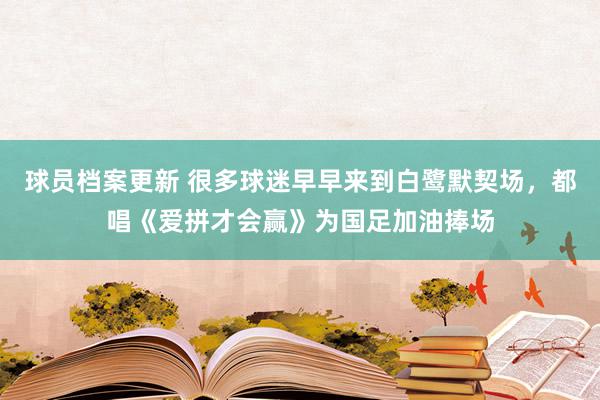 球员档案更新 很多球迷早早来到白鹭默契场，都唱《爱拼才会赢》为国足加油捧场