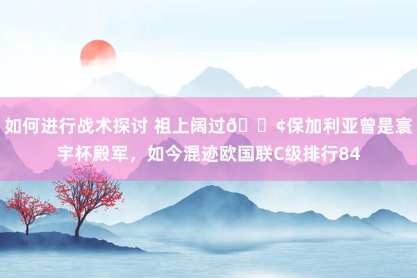 如何进行战术探讨 祖上阔过😢保加利亚曾是寰宇杯殿军，如今混迹欧国联C级排行84