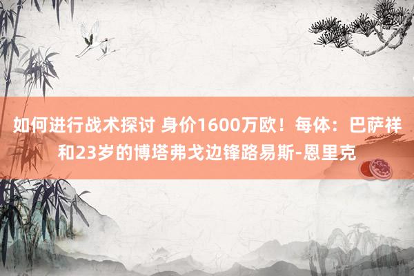 如何进行战术探讨 身价1600万欧！每体：巴萨祥和23岁的博塔弗戈边锋路易斯-恩里克