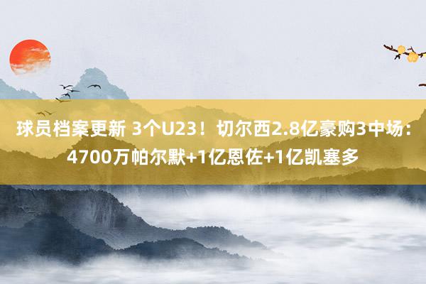 球员档案更新 3个U23！切尔西2.8亿豪购3中场：4700万帕尔默+1亿恩佐+1亿凯塞多