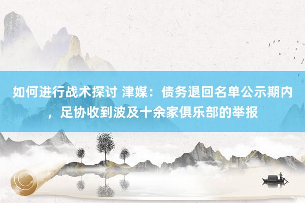 如何进行战术探讨 津媒：债务退回名单公示期内，足协收到波及十余家俱乐部的举报