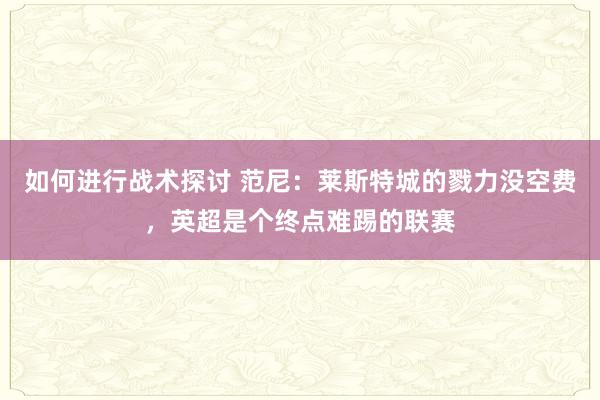 如何进行战术探讨 范尼：莱斯特城的戮力没空费，英超是个终点难踢的联赛